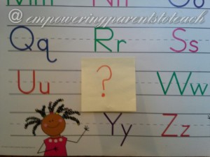 Empowering Parents to Teach: Missing Letter Game